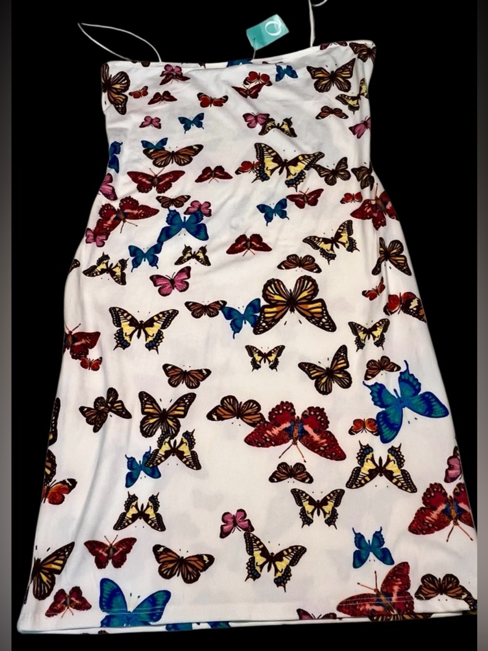 Bear Dance White Butterfly Print Mini Dress View 2